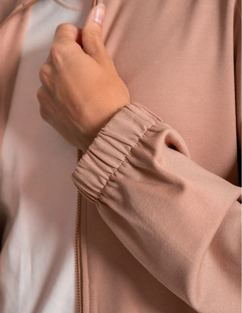 Bluzy damskie - Bluza damska dresowa bez kaptura BEŻOWY - produkt moraj.pl 7