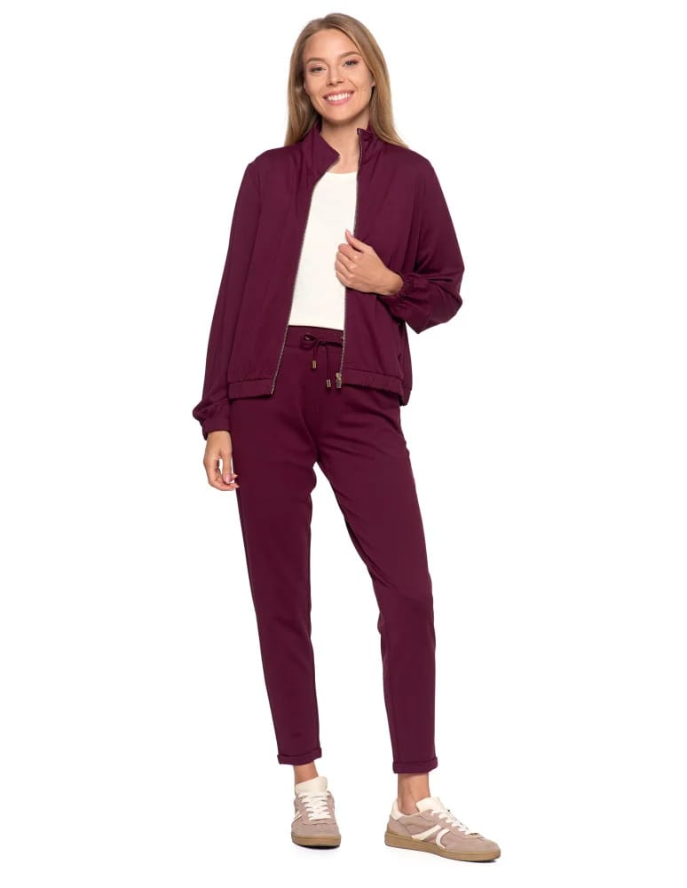 Bluzy damskie - Bluza damska dresowa bez kaptura BORDOWY - produkt moraj.pl 5