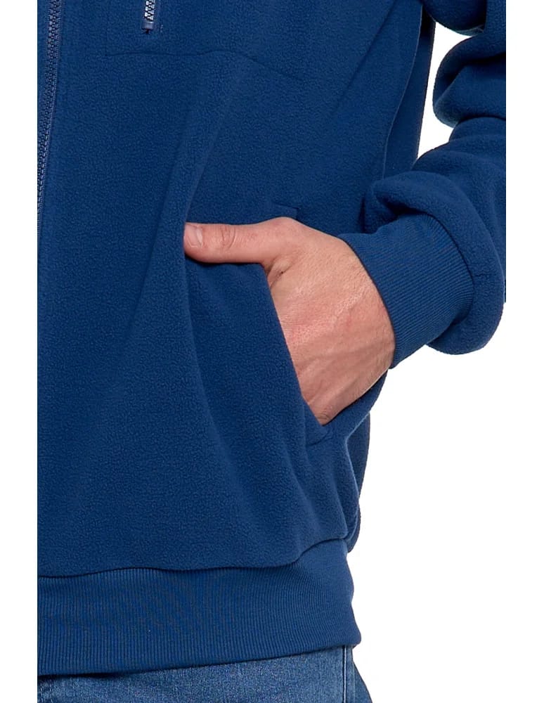 Kurtki i kamizelki - Polar męski zapinany na zamek ze stójką i kieszeniami JEANS - produkt moraj.pl 10