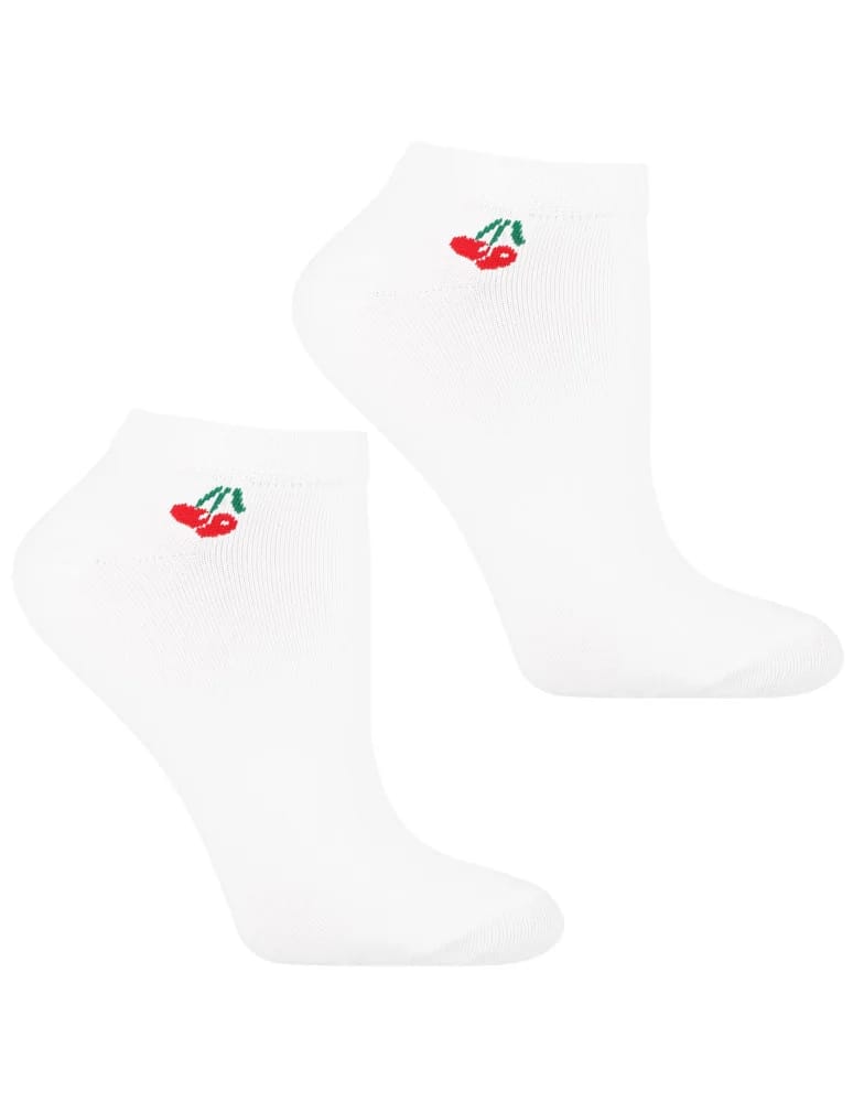 Stopki damskie - Skarpetki damskie stopki z owocami 3-pak BIAŁY - produkt moraj.pl 4