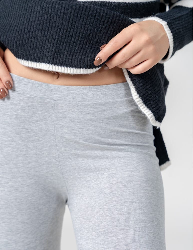 Legginsy damskie - Klasyczne legginsy ocieplane damskie JASNY SZARY  - produkt moraj.pl 3