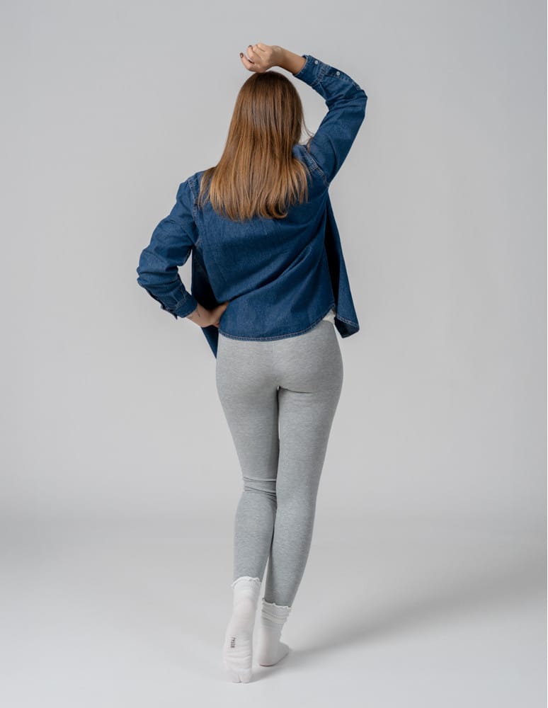 Legginsy damskie - Klasyczne bawełniane legginsy damskie JASNY SZARY - produkt moraj.pl 3