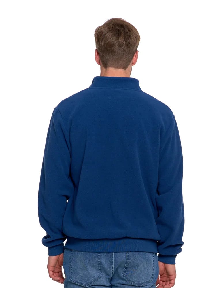Kurtki i kamizelki - Polar męski zapinany na zamek ze stójką i kieszeniami JEANS - produkt moraj.pl 2