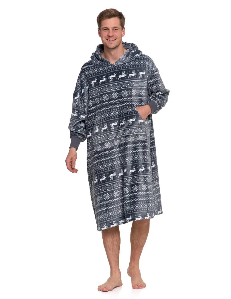 Piżamy damskie - Kocobluza unisex luźna SZARY  - produkt moraj.pl 12