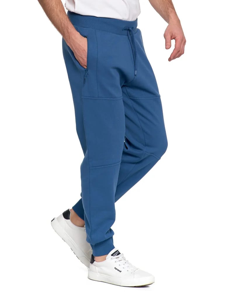Spodnie męskie - Spodnie dresowe męskie joggery ocieplane z kieszeniami JEANS - produkt moraj.pl 14