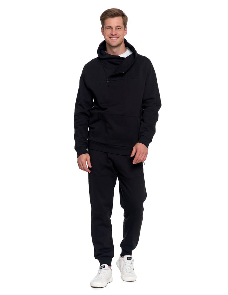 Bluzy męskie - Bluza męska dresowa ocieplana z wysoką stójką CZARNY  - produkt moraj.pl 9