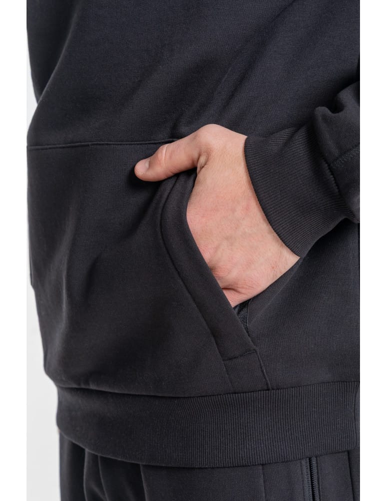 Bluzy męskie - Bluza męska dresowa ocieplana z wysoką stójką CZARNY  - produkt moraj.pl 3