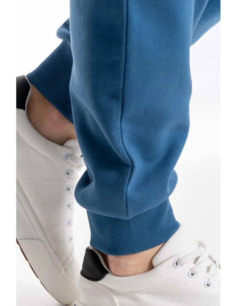 Spodnie męskie - Spodnie dresowe męskie joggery ocieplane z kieszeniami JEANS - produkt moraj.pl 8