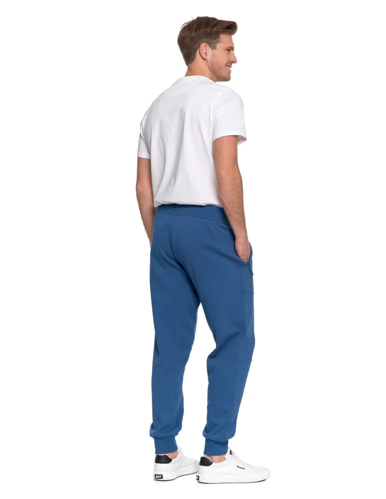 Spodnie męskie - Spodnie dresowe męskie joggery ocieplane z kieszeniami JEANS - produkt moraj.pl 4