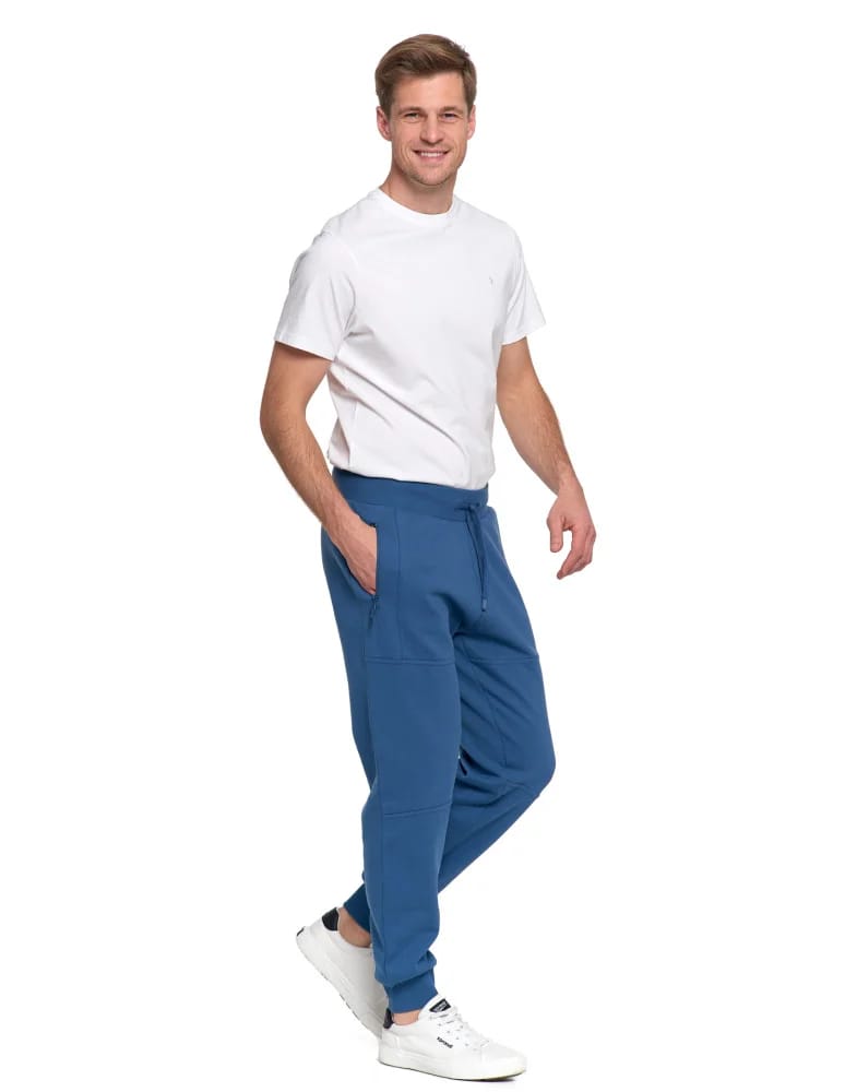 Spodnie męskie - Spodnie dresowe męskie joggery ocieplane z kieszeniami JEANS - produkt moraj.pl 3