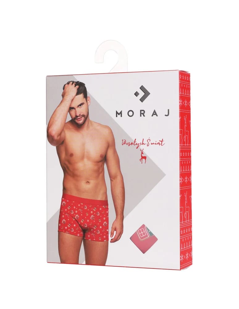 Bokserki dopasowane - Majtki męskie bokserki bawełniane w świąteczne wzory WIELOKOLOROWY - produkt moraj.pl 3
