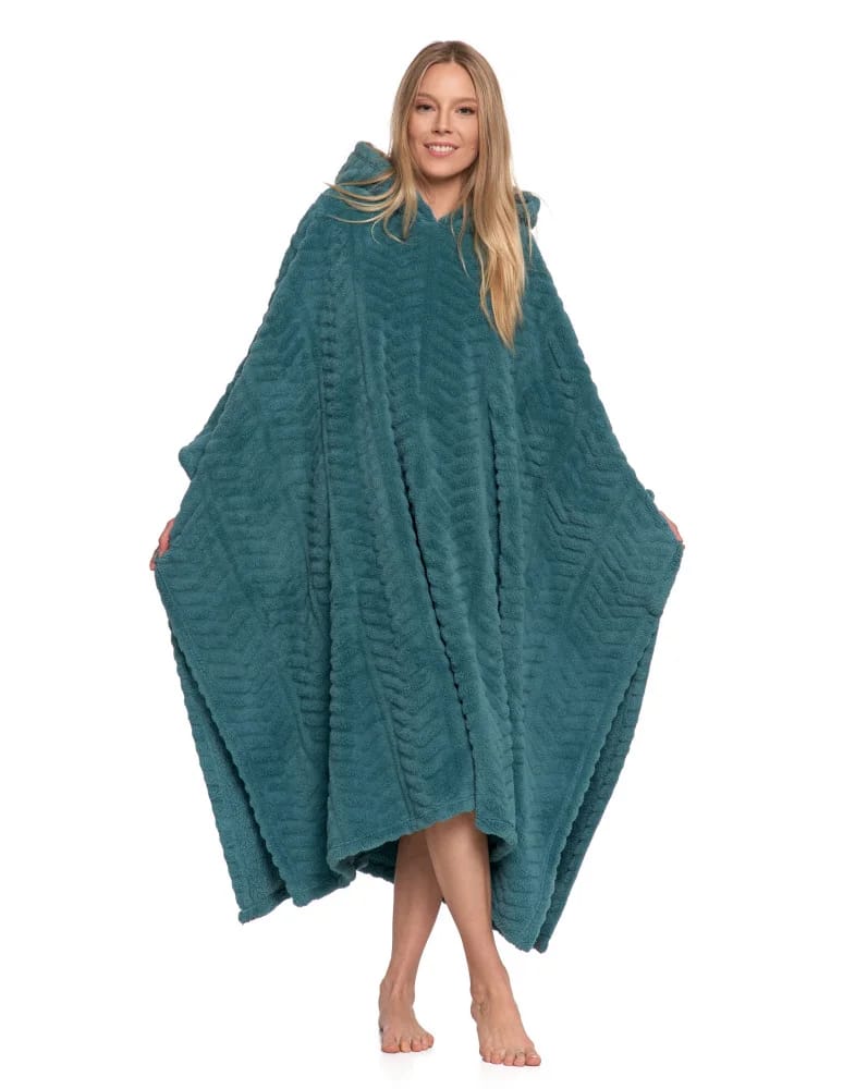 Kocobluzy - Kocobluza damska z kapturem poncho ZIELONY - produkt moraj.pl 7