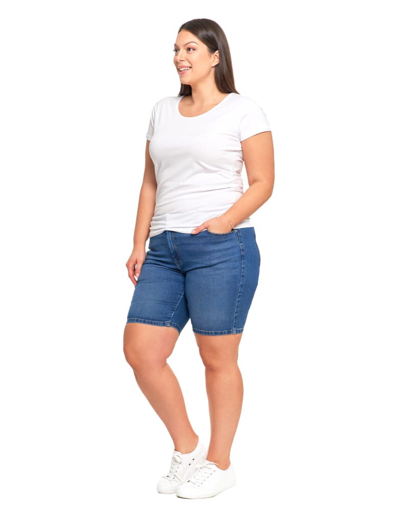 Koszulki i T-shirty - T-shirt damski z okrągłym dekoltem plus size WHITE - produkt moraj.pl 5