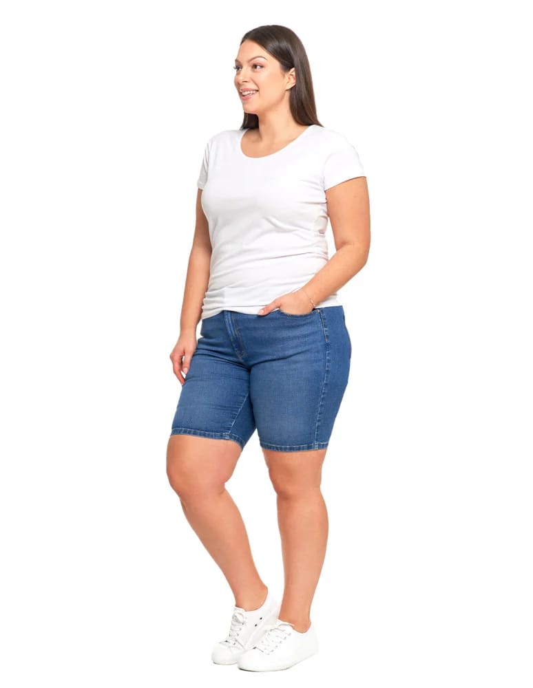 Koszulki i T-shirty - T-shirt damski z okrągłym dekoltem plus size BIAŁY  - produkt moraj.pl 5
