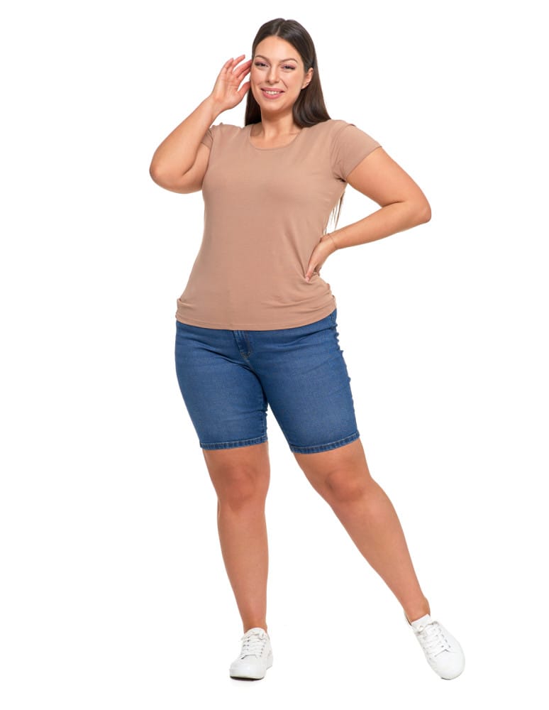 Koszulki i T-shirty - T-shirt damski z okrągłym dekoltem plus size MOKKA  - produkt moraj.pl 5
