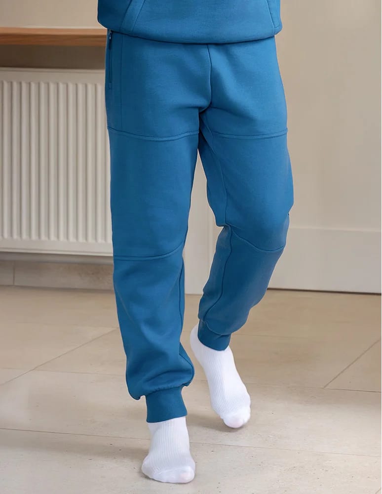 Spodnie męskie - Spodnie dresowe męskie joggery ocieplane z kieszeniami JEANS - produkt moraj.pl 13