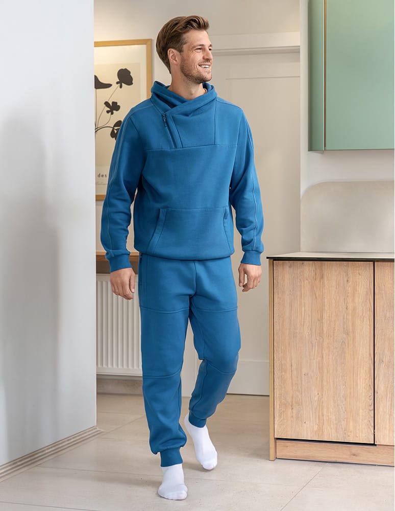 Spodnie dresowe męskie joggery ocieplane z kieszeniami JEANS