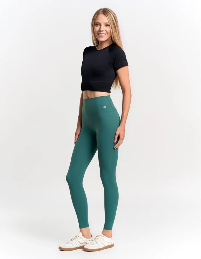Legginsy damskie - Legginsy damskie sportowe funkcyjne z wysokim stanem ZIELONY  - produkt moraj.pl 7