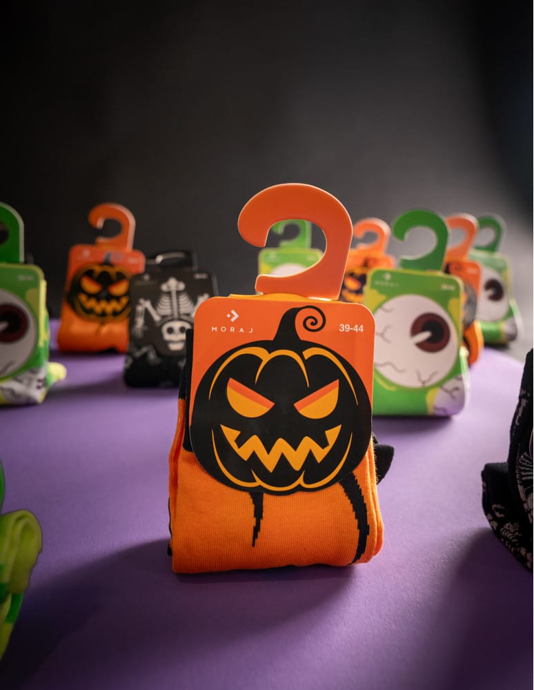 Skarpetki długie - Skarpetki męskie długie halloween POMARAŃCZOWY  - produkt moraj.pl 5