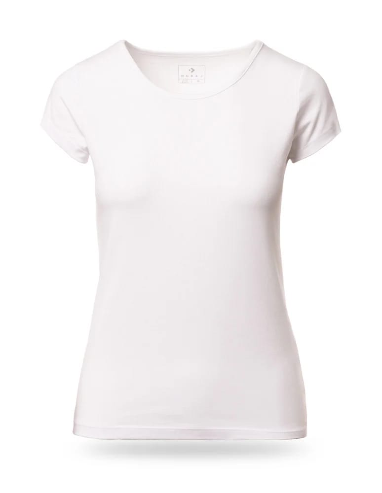 Koszulki i T-shirty - T-shirt damski bawełniany z krótkim rękawkiem jednokolorowy WHITE - produkt moraj.pl 5