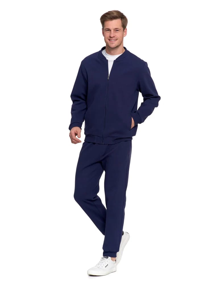 Bluzy męskie - Bluza męska bawełniana z zamkiem GRANATOWY - produkt moraj.pl 8