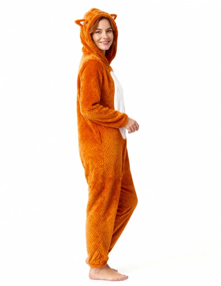 Kocobluzy - Onesie unisex piżama jednoczęściowa z kapturem lisek POMARAŃCZOWY  - produkt moraj.pl 7
