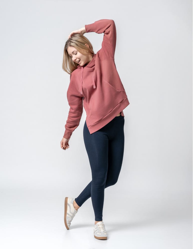 Legginsy damskie - Klasyczne bawełniane legginsy damskie GRANATOWY  - produkt moraj.pl 4