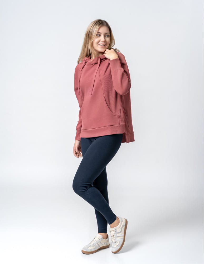 Legginsy damskie - Klasyczne bawełniane legginsy damskie GRANATOWY  - produkt moraj.pl 5