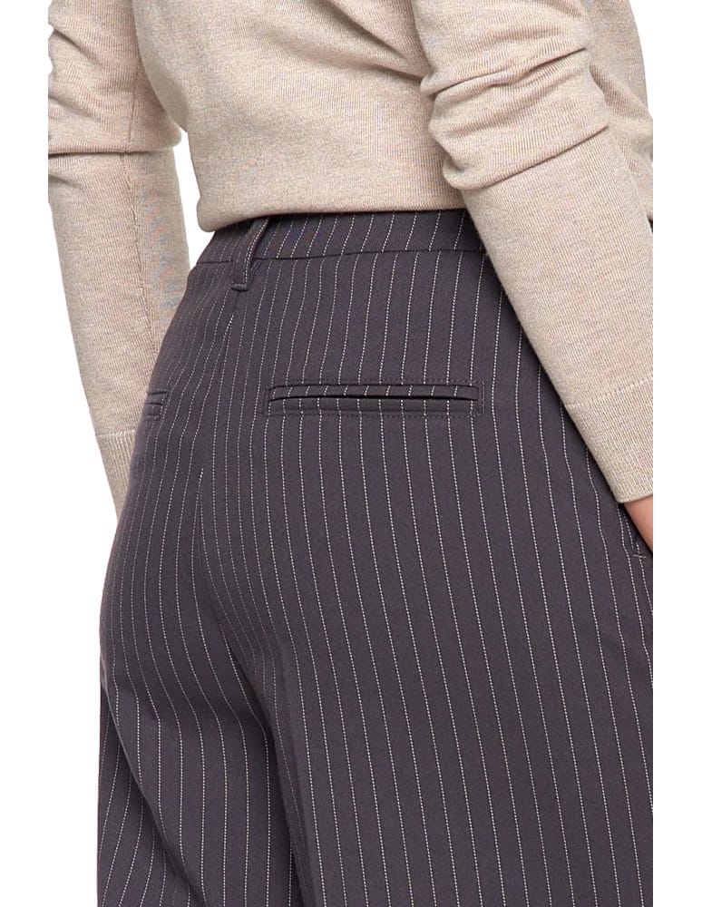 Spodnie damskie - Damskie eleganckie spodnie w kant z szeroką nogawką SZARY  - produkt moraj.pl 4