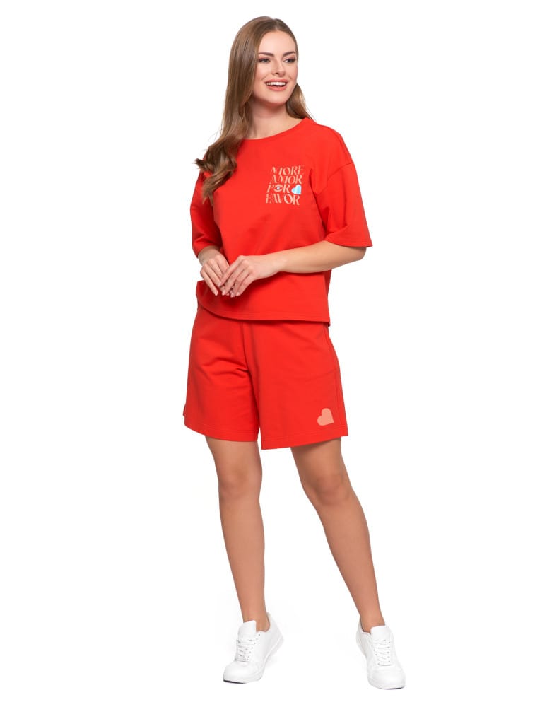 Koszulki z krótkim rękawem - T-shirt damski o luźnym kroju z napisami SZARY - produkt moraj.pl 1