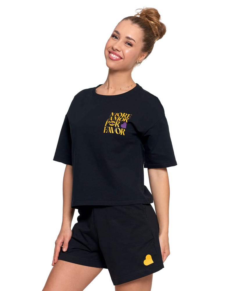 Koszulki z krótkim rękawem - T-shirt damski o luźnym kroju z napisami SZARY - produkt moraj.pl 14