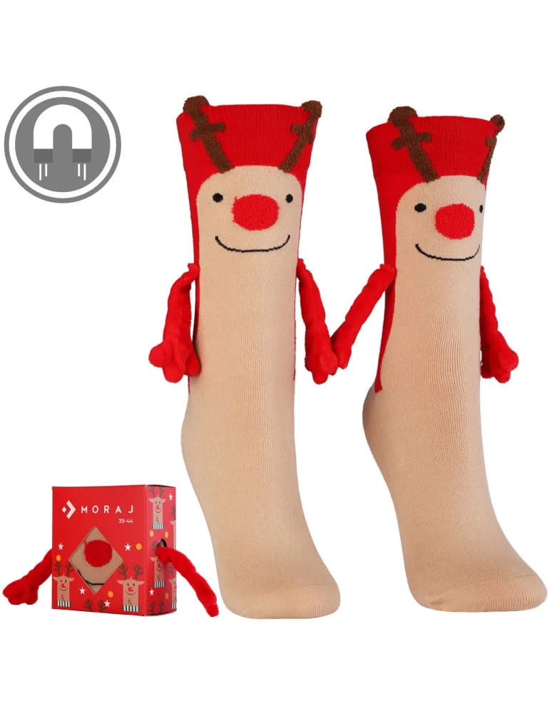 Skarpety - Skarpetki świąteczne w renifery Friendsy z rączkami WIELOKOLOROWY - produkt moraj.pl 4