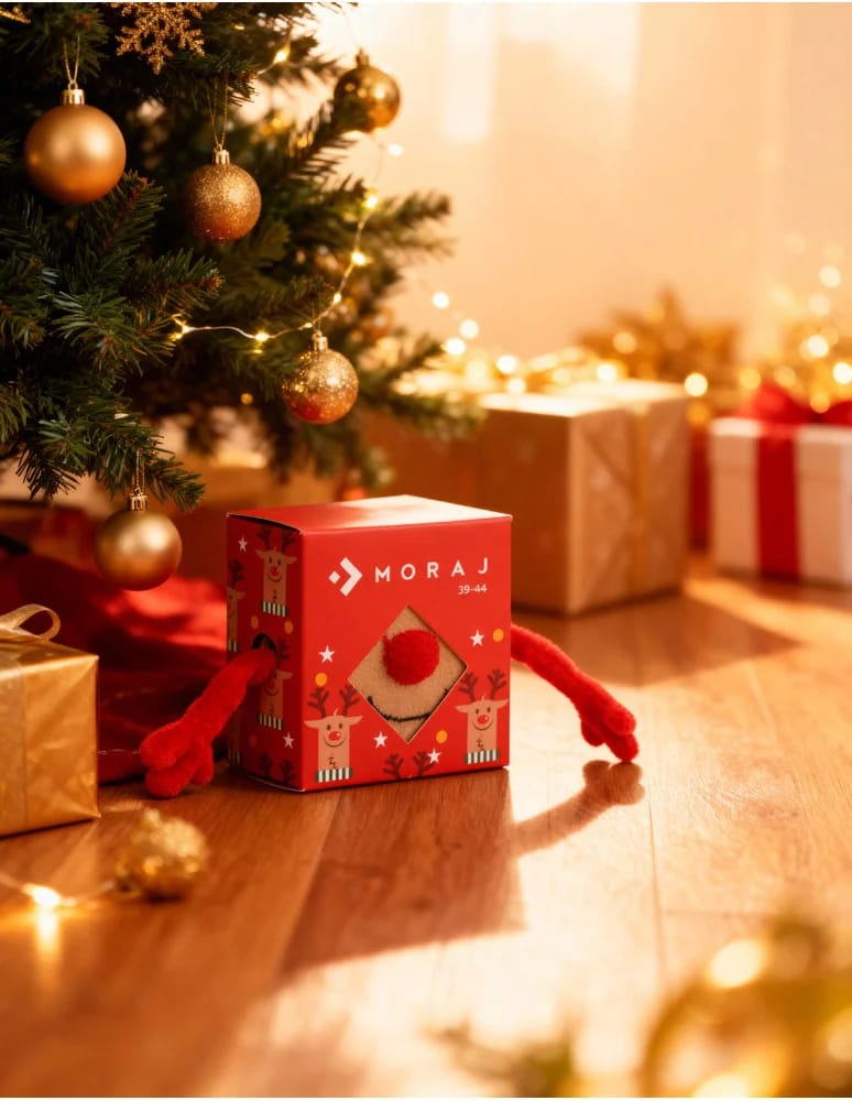Skarpety - Skarpetki świąteczne w renifery Friendsy z rączkami WIELOKOLOROWY - produkt moraj.pl 6