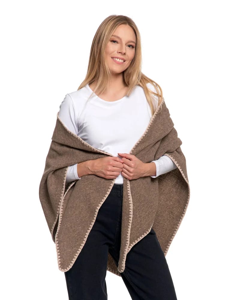 Szale i chusty - Ciepła chusta damska boho BRĄZOWY - produkt moraj.pl 4