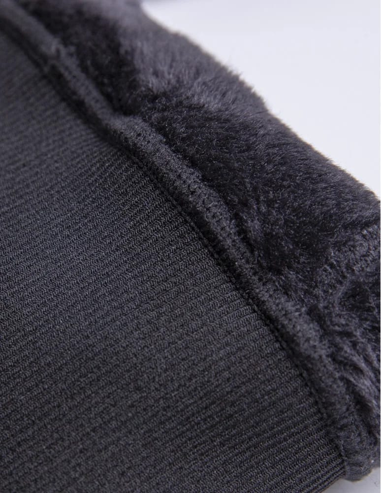 LEGGINSY - Damskie legginsy ocieplane z futerkiem i wysokim stanem CZARNY  - produkt moraj.pl 8
