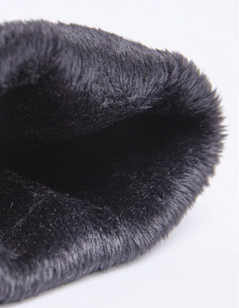 LEGGINSY - Damskie legginsy ocieplane z futerkiem i wysokim stanem CZARNY  - produkt moraj.pl 6