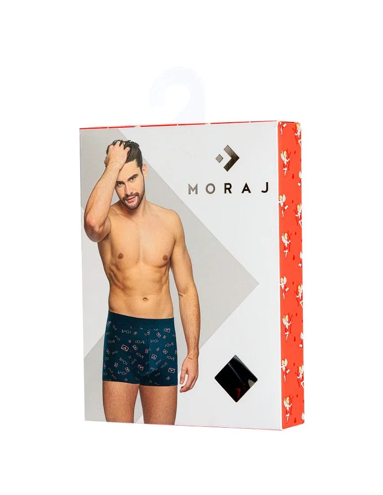 Bokserki dopasowane - Bokserki męskie z wzorem walentynkowym prezentowe CZARNY - produkt moraj.pl 2