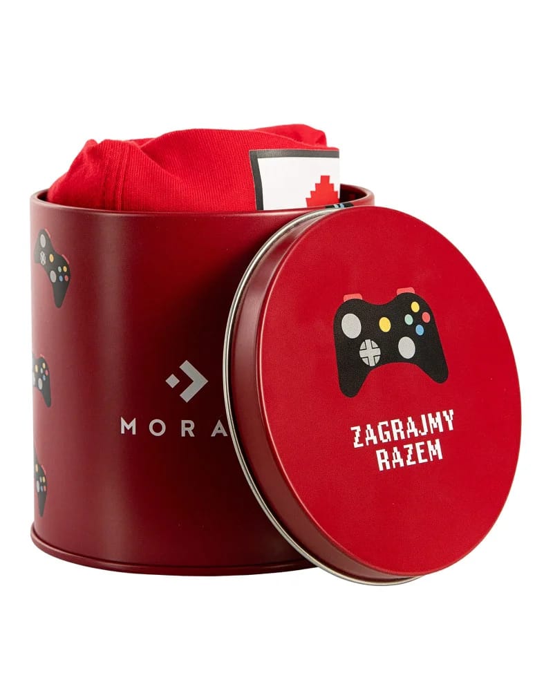 Bokserki dopasowane - Zabawne bokserki męskie dla gracza w puszce CZERWONY  - produkt moraj.pl 3