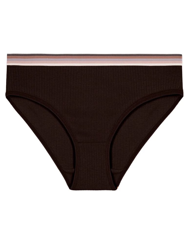 Majtki figi - Figi damskie bikini klasyczne w prążek z gumką 6-pak WIELOKOLOROWY - produkt moraj.pl 3