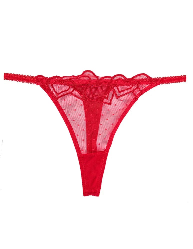 Majtki stringi - Stringi damskie w siateczkę z haftem 2-pak WIELOKOLOROWY - produkt moraj.pl 6