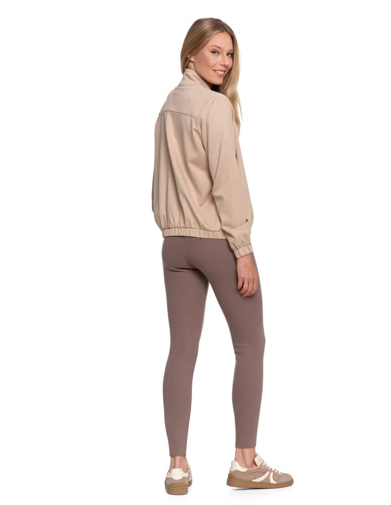Legginsy damskie - Legginsy damskie ocieplane w prążek wysoki stan MOKKA - produkt moraj.pl 9