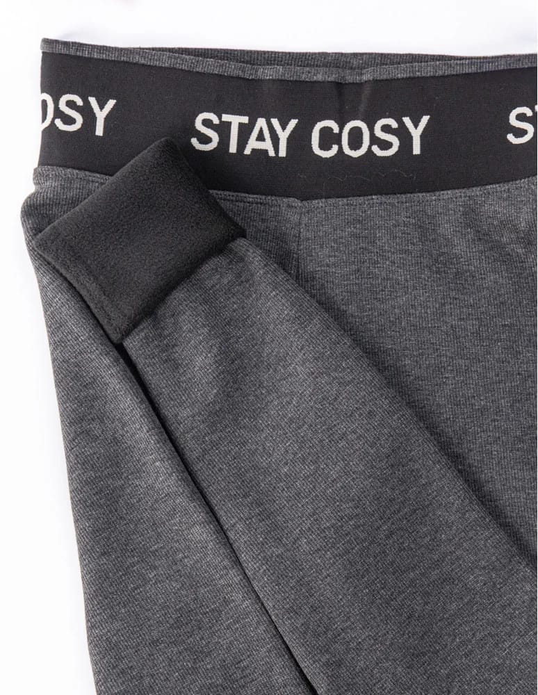 Legginsy damskie - Legginsy damskie ocieplane w prążek wysoki stan GRAFIT  - produkt moraj.pl 8