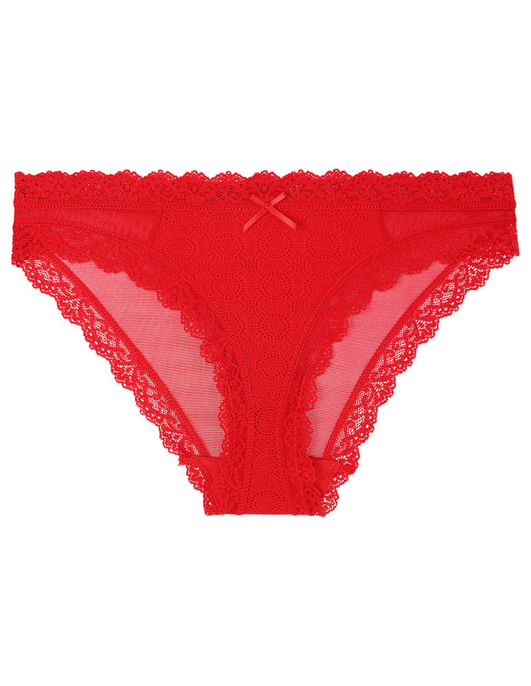 Majtki figi - Majtki damskie mini bikini z koronką i siateczką 6-pak WIELOKOLOROWY  - produkt moraj.pl 3