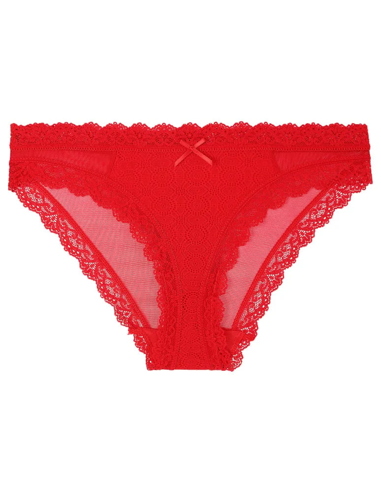 Majtki figi - Majtki damskie mini bikini z koronką i siateczką 6-pak WIELOKOLOROWY - produkt moraj.pl 3