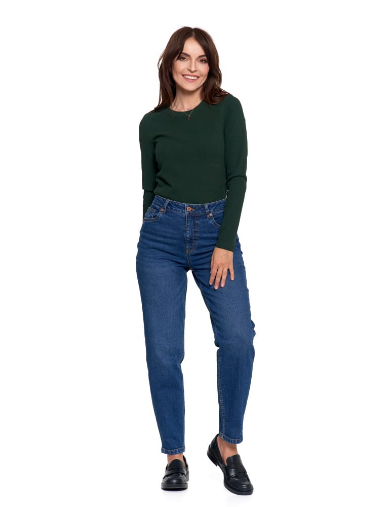 Jeansy - Damskie spodnie jeansowe mom fit JASNY NIEBIESKI - produkt moraj.pl 13