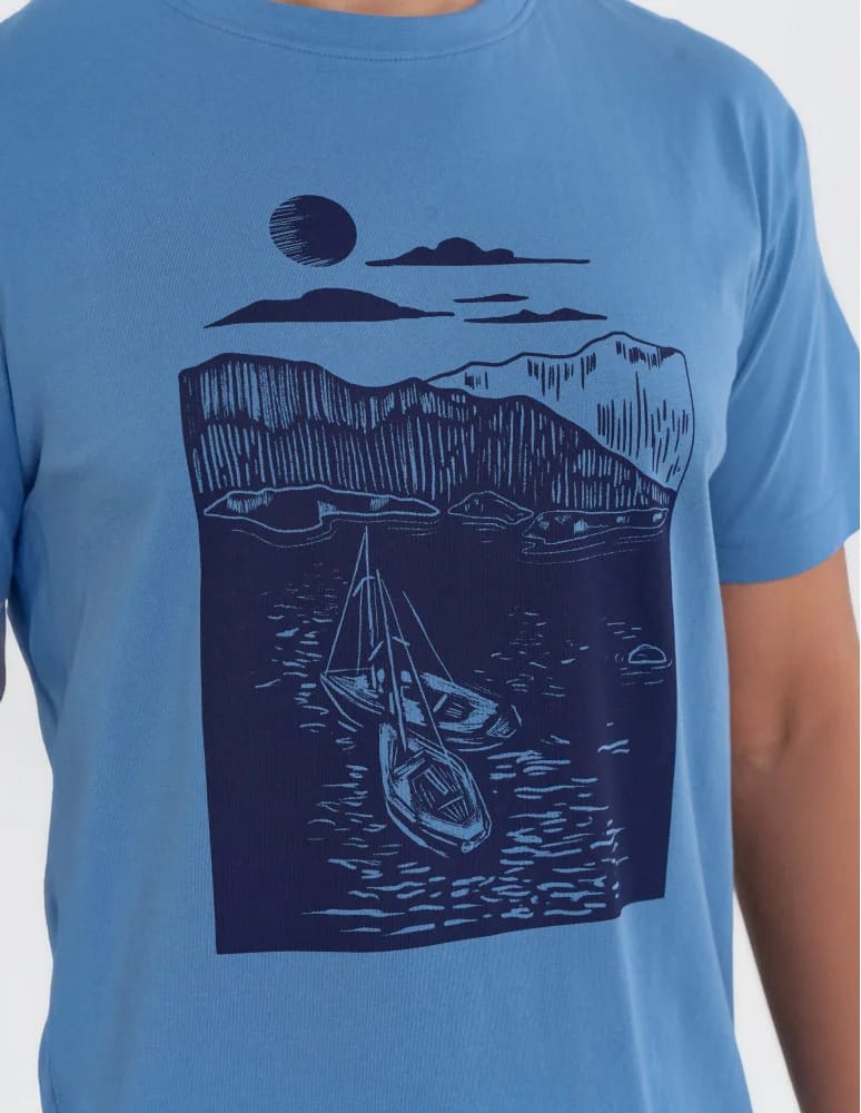 Koszulki i Tank Topy - T-shirt męski koszulka z motywem żeglarskim NIEBIESKI  - produkt moraj.pl 2