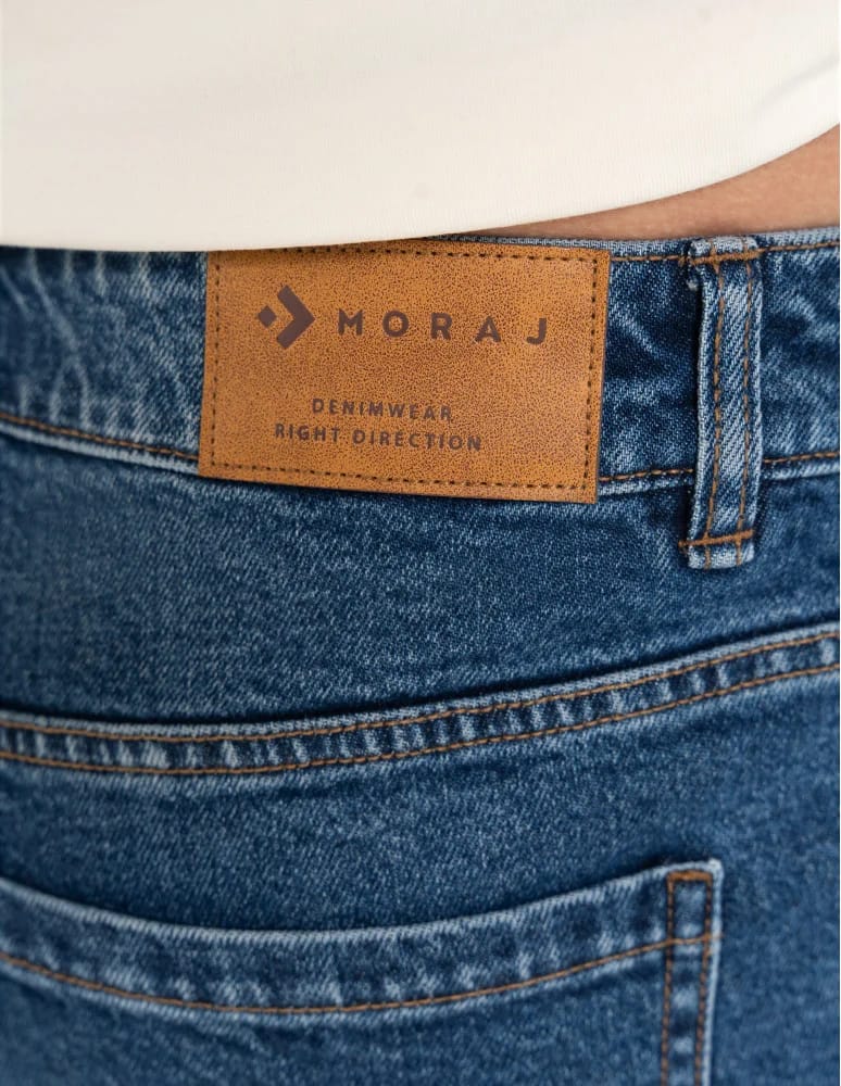 Spodnie męskie - Męskie jeansy klasyczne spodnie NIEBIESKI - produkt moraj.pl 7