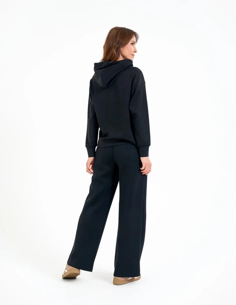 Bluzy damskie - Damska bluza wkładana przez głowę z kapturem CZARNY - produkt moraj.pl 11