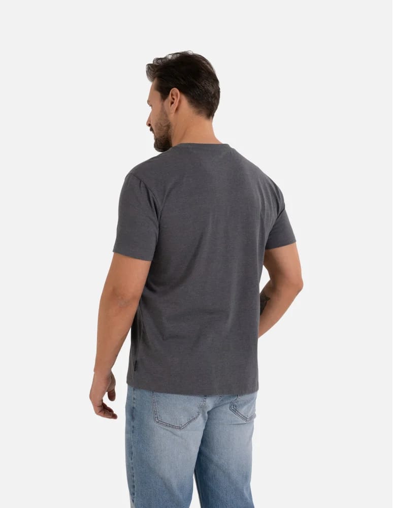 Koszulki z krótkim rękawem - Koszulka męska T-shirt bawełniany z kieszonką SZARY  - produkt moraj.pl 3