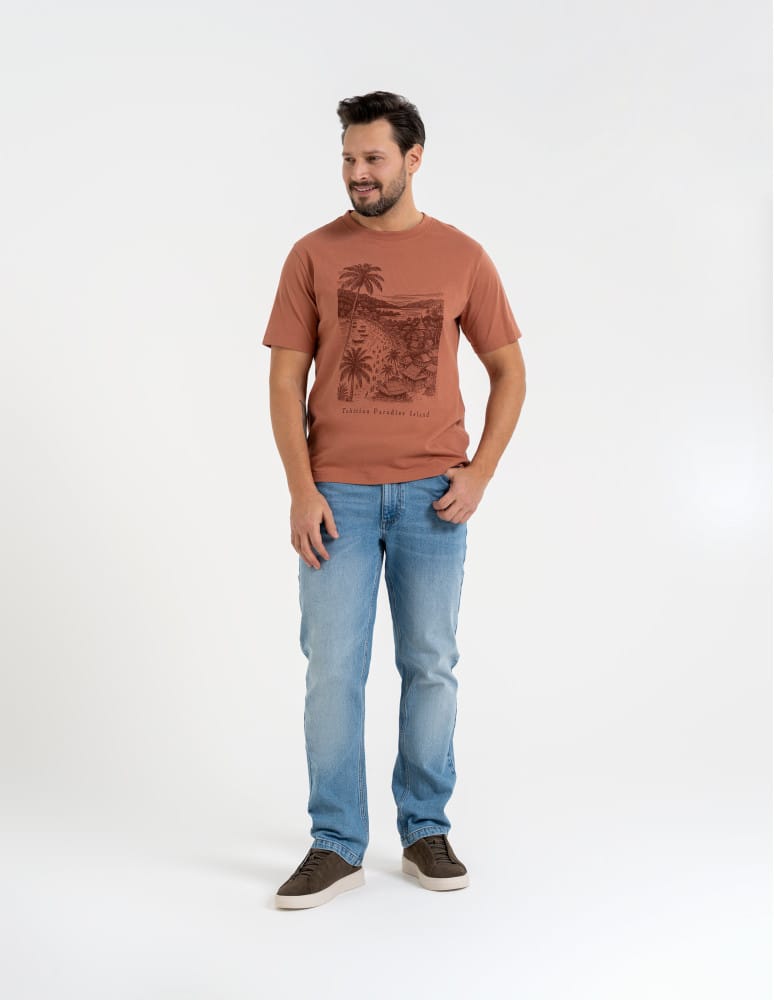 Koszulki i Tank Topy - T-shirt męski bawełniany z nadrukiem CZERWONY  - produkt moraj.pl 4
